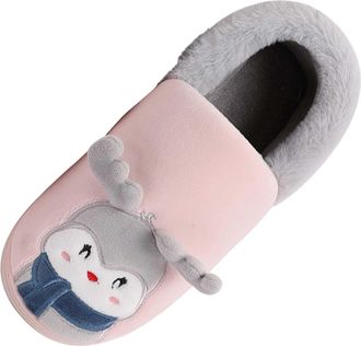 Generic Ladies Slippers Cozy Fleece With Cute Embroidery For Indoor Comfort And Warmth In Fall Winter Anti Slip Home Cute Cartoon For Her Cozy Slippers For Wo