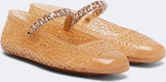 Jimmy Choo London Jelly crystal-embellished ballet flats