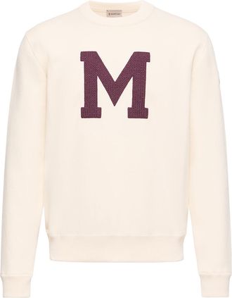 Moncler Moncler Monogram Cotton Blend Sweater, Men, White, Size: Xl