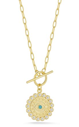 Glaze Jewelry Sterling Silver Evil Eye Toggle Necklace