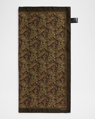 Saint Laurent Paisley-Print Silk Scarf