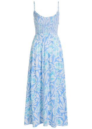 Free People Sweet Nothings Printed Cotton Midi Dress - Blue - XL (UK 20-22 / XL)