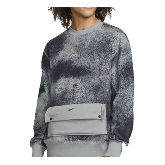 Nike Mens Nike Tie Dye Pocket Round Neck Long Sleeves Gray DQ3508-084