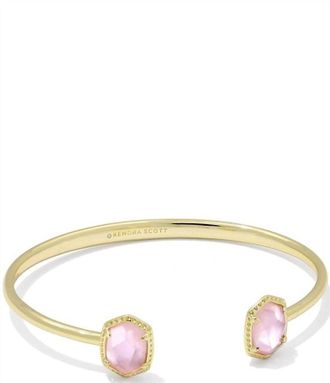 Kendra Scott Womens Daphne Frame Cuff Bracelet In Gold Light Pink Mother Of Pearl