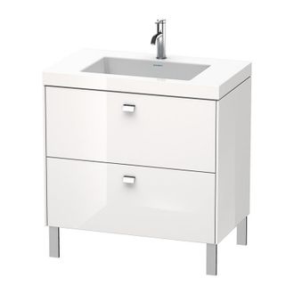 Duravit Lavabo Para Muebles Duravit Brioso C-bonded Con Base De 80,0x48,0 Cm, 2 Extra&iacute;bles, Sin Rebosadero, Con Banco Para Grifos, Sin Agujero Para Grifos, Co