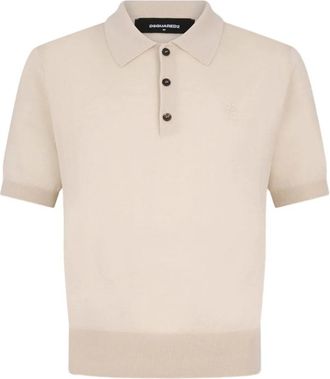 Dsquared2 Tops, Heren, Beige, S, Polo Shirt
