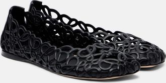 Loewe Petal Anagram leather ballet flats