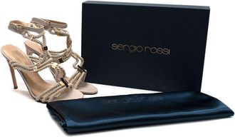 Sergio Rossi Ecru Scarpe Donna Sandal Size 36.5