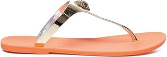 Kurt Geiger logo-embellished T-bar sandals - women - Polyester - 37 - Orange