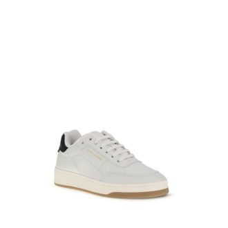 Saint Laurent Womens White Calf Leather Bos Taurus Low Top Sneakers