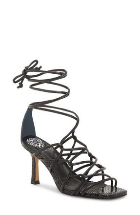 Vince Camuto Enjita Ankle Tie Sandal in Black at Nordstrom, Size 8.5