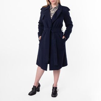 Burberry Cashmere Wrap Belted Trench Coat, Brand Size 10 ( US Size 8 )