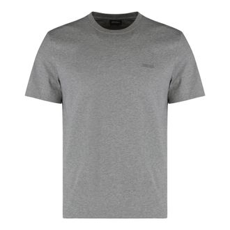Ermenegildo Zegna T-Shirts, male, Gray, Size: 2XL Round neck T-shirt