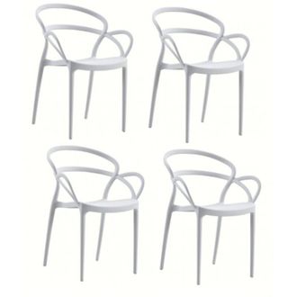 Far kit 4 sedie polipropilene bar ristorante sedia interno esterno giardin bianco