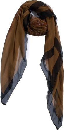 Hermès Pre-owned Womens Rocaille silk scarf with shell print - Brown - One Size