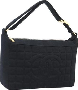 Chanel Pre-owned Vintage Canvas Hand Bag - Dames - Vintage Handtas - Zwart - ONE Size - Katoen - Vintage