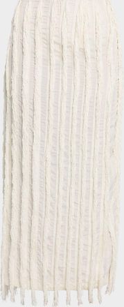 Zankov Merino Wool/Silk Pleated Maxi Skirt
