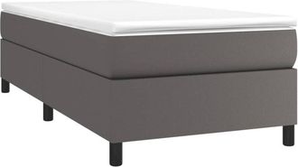vidaXL Estructura De Cama Con Somier Cuero Sint&eacute;tico Gris 80x200 Cm Vidaxl