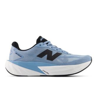 New Balance Mens FuelCell Rebel v5 in Blue/Grey/White Synthetic, size 10.5