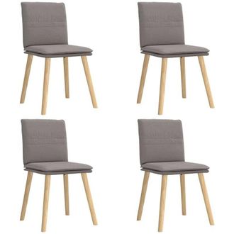vidaXL Sillas De Comedor 4 Unidades Tela Taupe Vidaxl