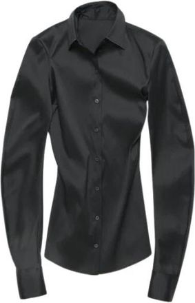 Acne Studios Zwarte Stijlvolle Blouse - Dames - Overhemden - Zwart - S - Overhemden