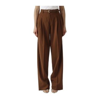Max Mara Wide Trousers, female, Brown, Size: XS Mstbacio Wide Trousers