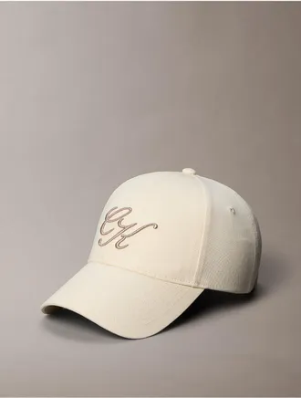 Calvin Klein Womens Lurex Script Logo Cap - White