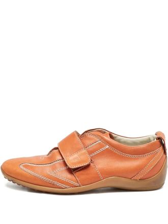 Tod's touch-strap leather sneakers - women - Leather/Rubber/Leather - 38 - Orange