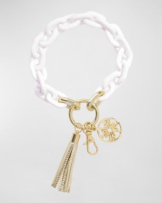 Lilly Pulitzer White/Golden Chain Keychain