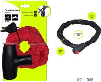 Trade Shop Trade Shop - Catena Lucchetto Antifurto In Acciaio Con Rivestimento In Nylon Moto Bici Xc-1968