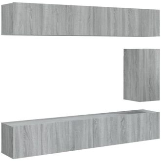 vidaXL Vidaxl - Set De Muebles Para Tv 7 Pzas Madera Contrachapada Gris Sonoma