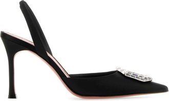 Amina Muaddi Camelia Sling 90 - female - Amina Muaddi - Pumps - Black - 8 UK - Shoes