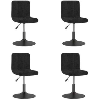 vidaXL Sillas De Comedor Giratorias 4 Unidades Terciopelo Negro Vidaxl