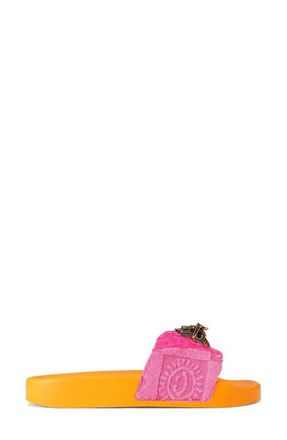Kurt Geiger Meena Eagle Glitter Slide Sandal in Pink Multi at Nordstrom, Size 11Us