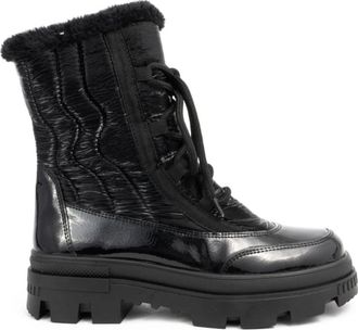 Endless Zwarte Enkellaarsjes - Dames - Veterlaarzen - Zwart - 38 EU - Schoenen