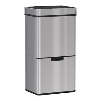 HOMCOM Homcom - Cubo De Basura Cocina 72l Papelera De Cocina De Acero Inoxidable Con Sensor Detector De Movimiento Apertura Autom&aacute;tico Y 3 Compartimentos 42x