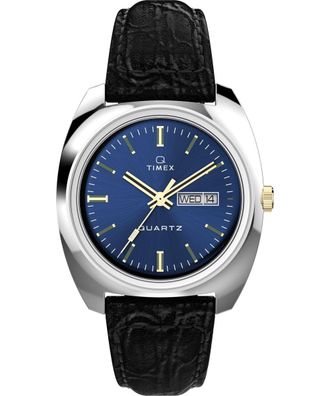 Timex Q Reissue Mens Black Watch TW2W44800 Leather - One Size