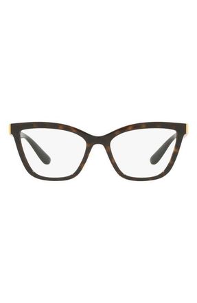 Dolce & Gabbana 53mm Cat Eye Optical Glasses in Havana at Nordstrom