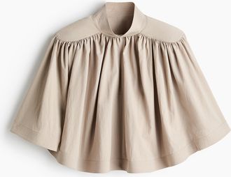 H&M Cape-Bluse mit Schulterpolstern - Helles Mattbeige