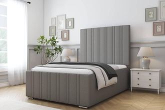 Comfort Beds Lorenzo Dumfries Bed Frame - 50 Upholstered Headboard in Light Grey | Size: Super King