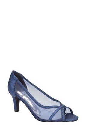 Easy Street Picaboo Peep Toe Pump in Navy Glitter at Nordstrom Rack, Size 7.5