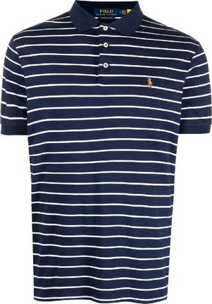 Polo Ralph Lauren Logo Motif Stripe Pattern Polo Shirt, Size X-Large