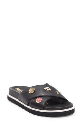 Karl Lagerfeld Embellished Crossover Strap Sandal in Black at Nordstrom Rack, Size 6.5