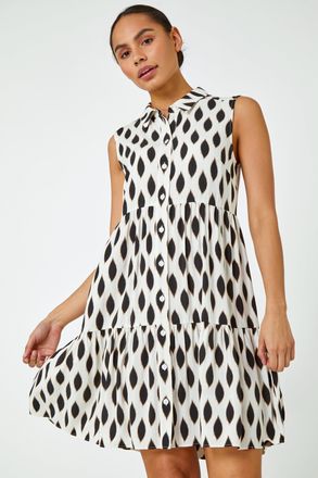 DUSK Spot Button Through Shirt Dress