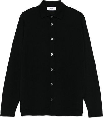Lardini Black Wool Shirt For Men