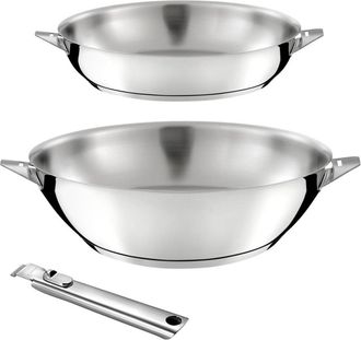 Cuisinox Bater&iacute;a de cocina 3 piezas : 1 wok &Oslash; 28 cm, 1 sart&eacute;n &Oslash; 24 cm y 1 mang