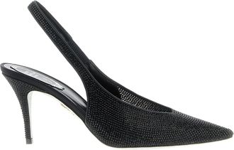Rene Caovilla Black Glass High Heel Womens Pumps