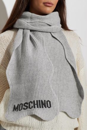 Moschino Scarf With Logo, Unisex, Grey