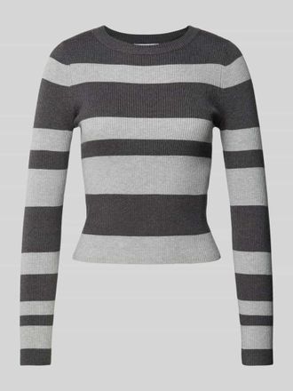 Review Strickpullover mit geripptem Rundhalsausschnitt in Anthrazit, Gr&ouml;&szlig;e XS