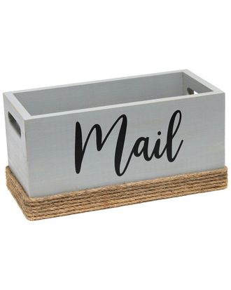 Lalia Home Homewood Farmhouse Rustic Wood Decorative Mail Holder
